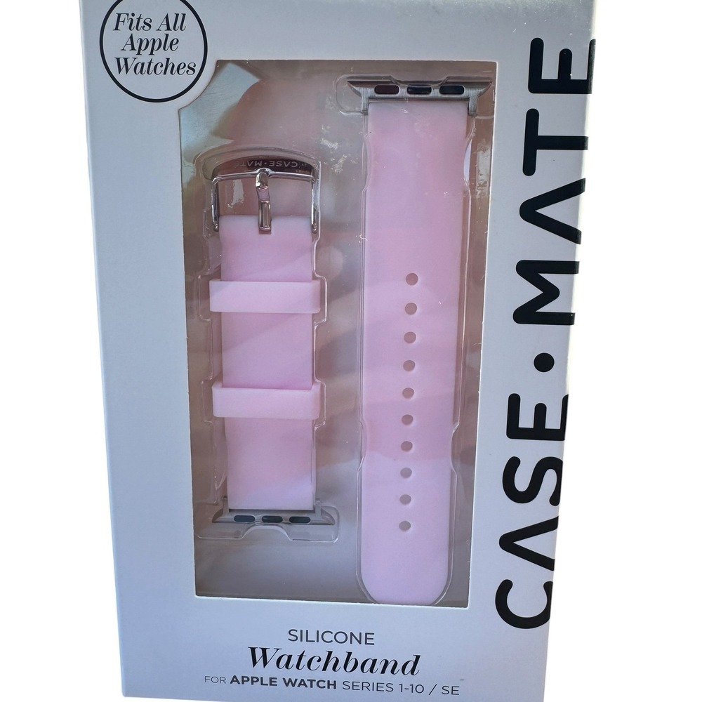 Case-Mate Silicone Watchband OS Pink Apple Watch Series 1-10/SE Compatible